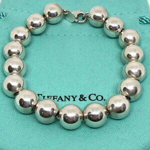 Tiffany & Co. HardWear 10mm Ball Bracelet Sterling Silver 925 Bead POUCH